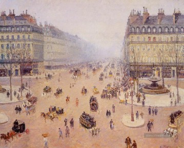  nu - avenue de l Oper place du thretre francais nebligen Wetter 1898 Camille Pissarro